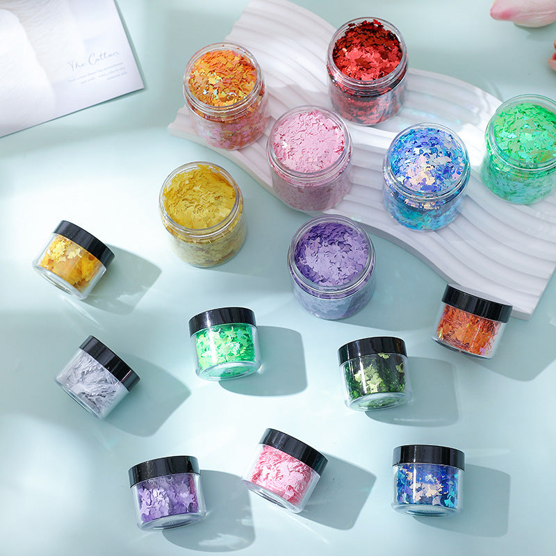 Wholesale Diy Glue Flow Hemp Ginkgo Leaf Sequins Special-shaped Leaf Glitter Glitter Nail Art Quicksand Decoration Making Materials